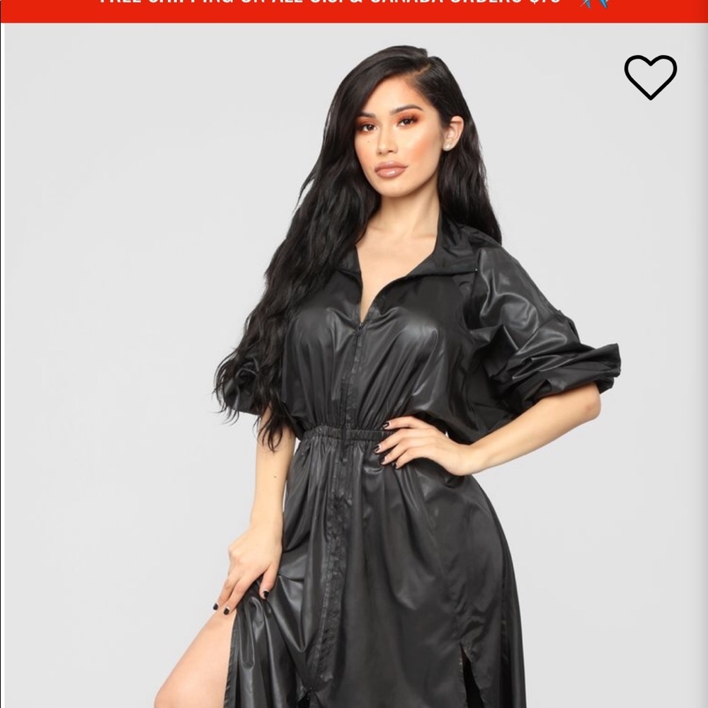 Casual Chic Nylon Dress Black
